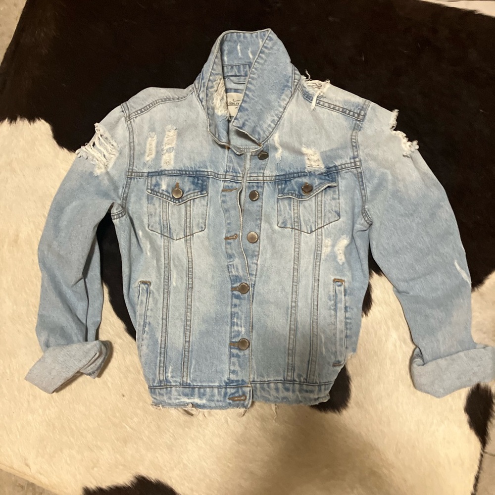 Light Blue Distressed Denim Jacket